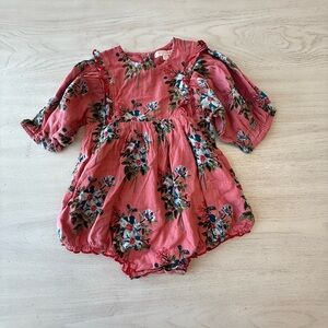 Pink Chicken Floral Pink Romper